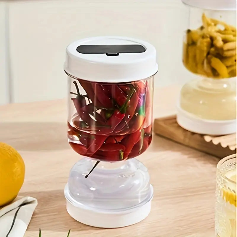 ServiPick instant draining jar with pickles – drain brine without removing lid