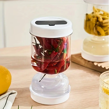 ServiPick instant draining jar with pickles – drain brine without removing lid