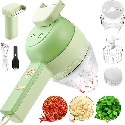 4-in-1 electric chopper blending smoothie ingredients – compact kitchen appliance