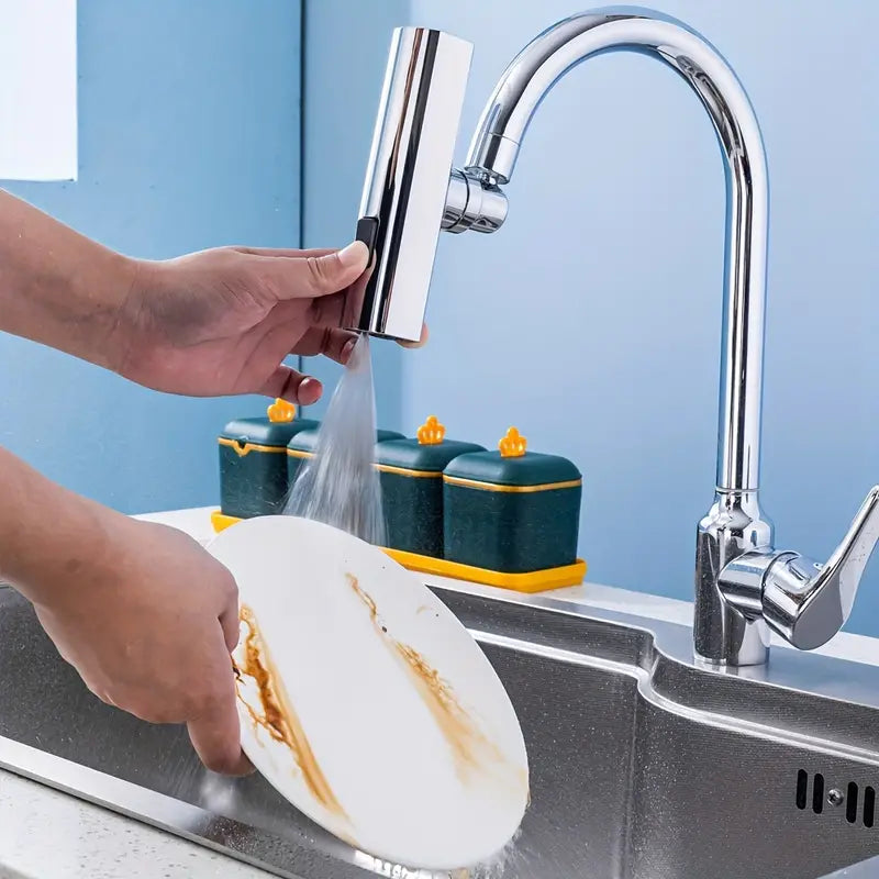 HydroFlex tap nozzle in jet mode washing vegetables – kitchen faucet upgrade