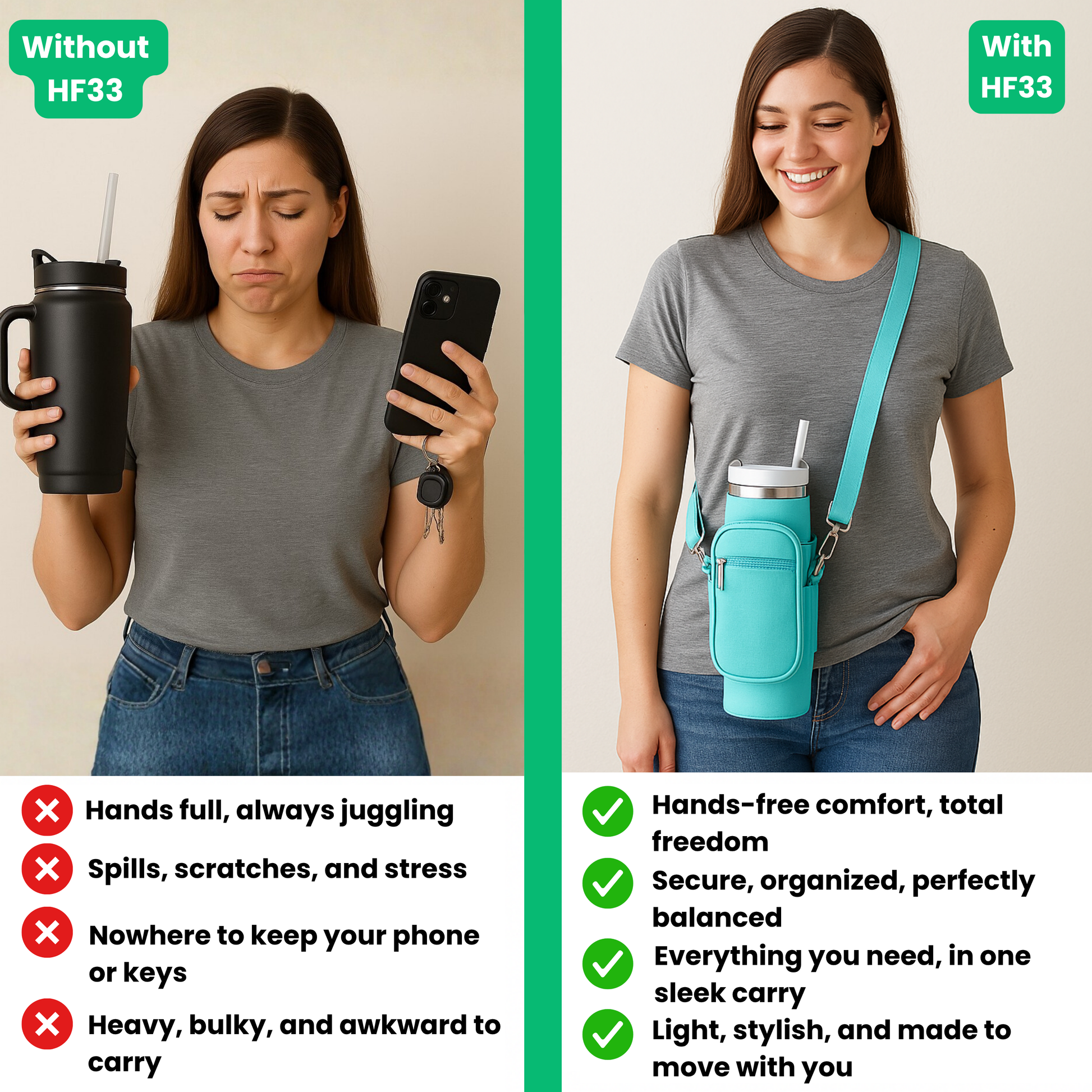 HF33 carry bottle in multiple colour variants side by side