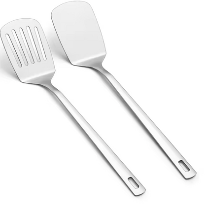 Precision spatula set of two on a kitchen counter – flexible silicone cooking tools