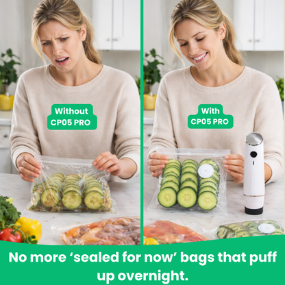 CP05 PRO vacuum containers keeping food fresh in fridge