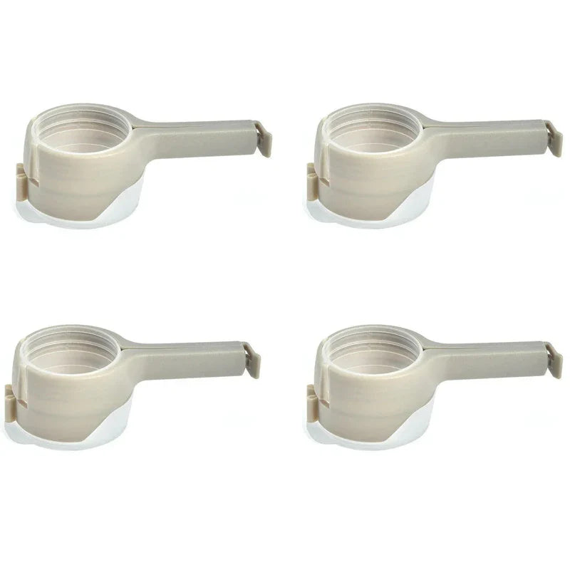 Four airtight bag sealers laid flat showing clip mechanism – set of 4