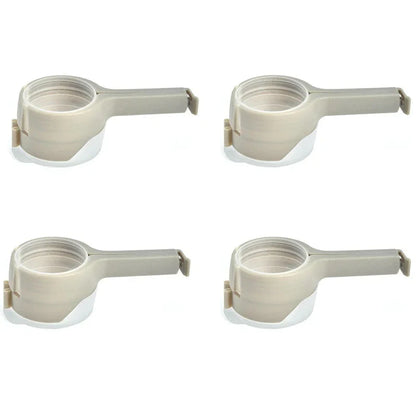 Four airtight bag sealers laid flat showing clip mechanism – set of 4