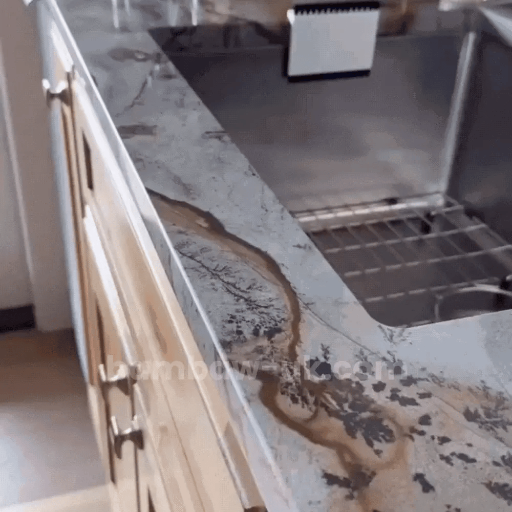BamBaw SR28 PRO absorbent worktop mat laid flat on kitchen counter