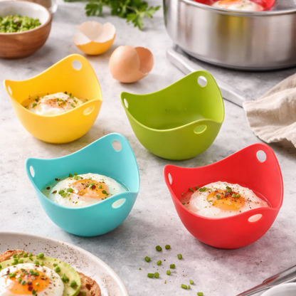 Silicone Egg Poacher Cups lifestyle – perfect poached eggs every time