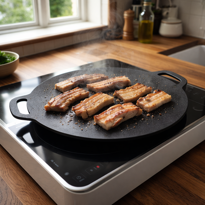 korean bbq grill pan white background